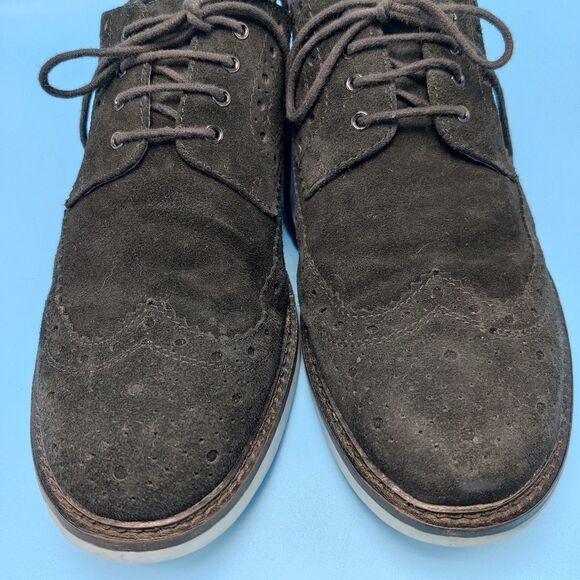 Joseph Abboud Suede Wingtip Brogue Oxford Shoes Men’s Size 11.5 Charcoal Black main image 6